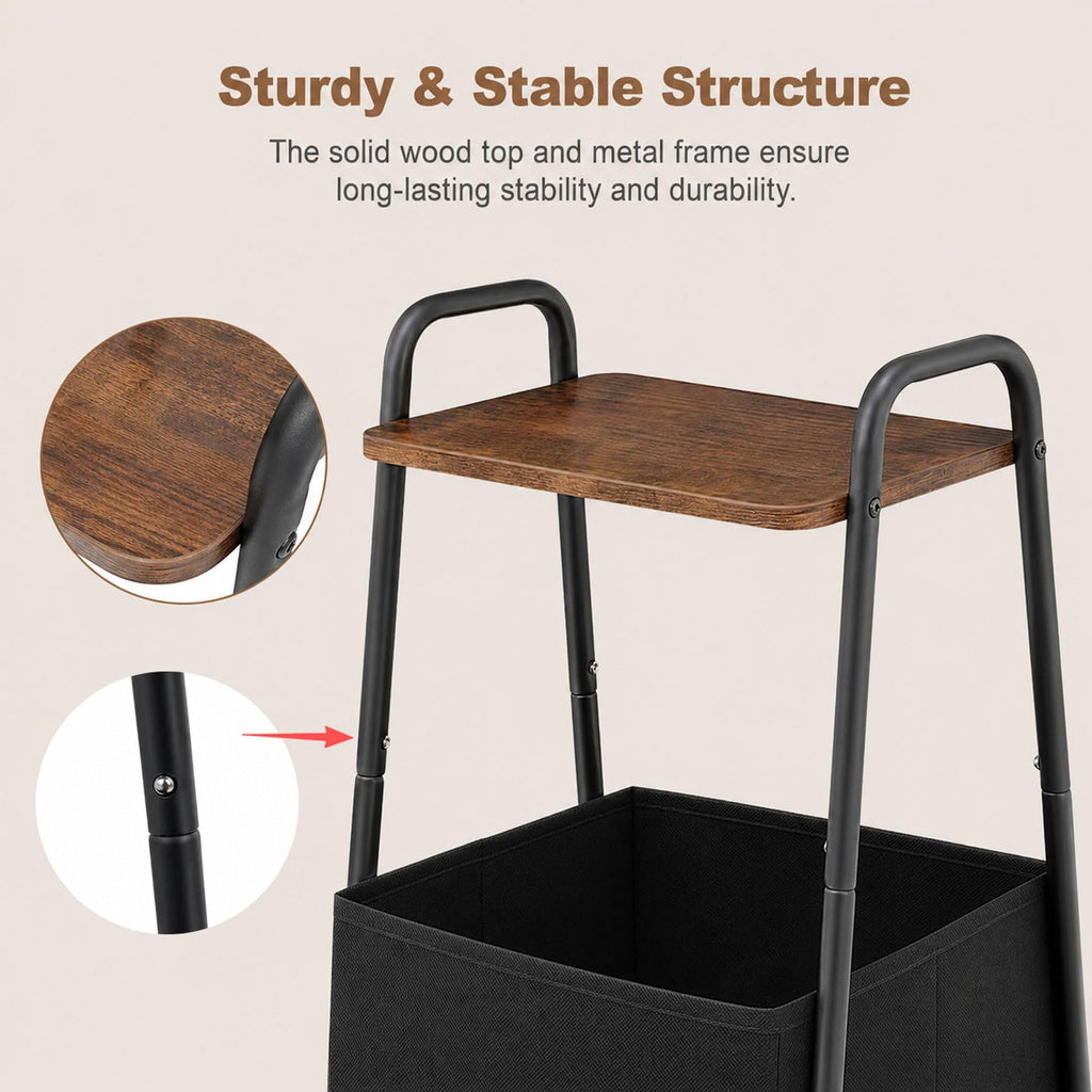 Small Storage Side Table with Metal Frame W30905
