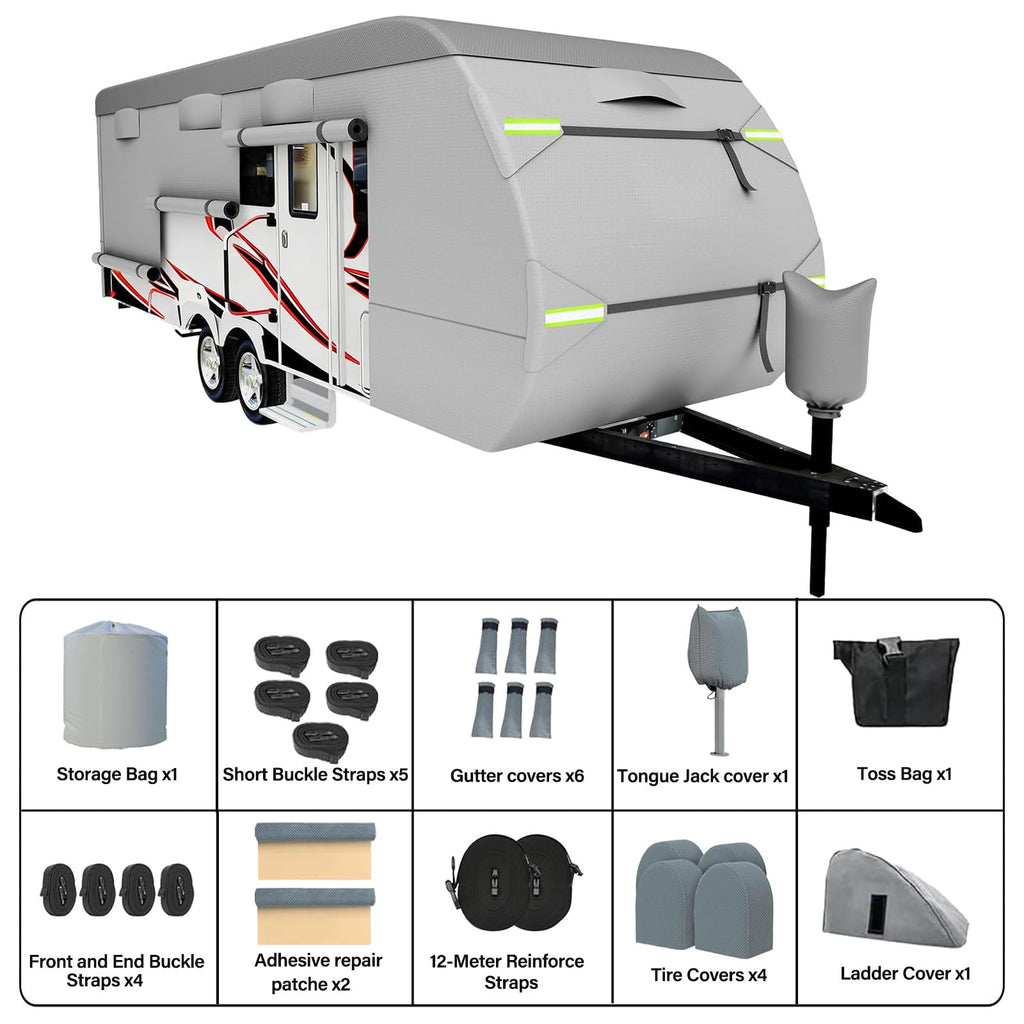 8 Layers Waterproof Travel Trailer RV Cover Z107873