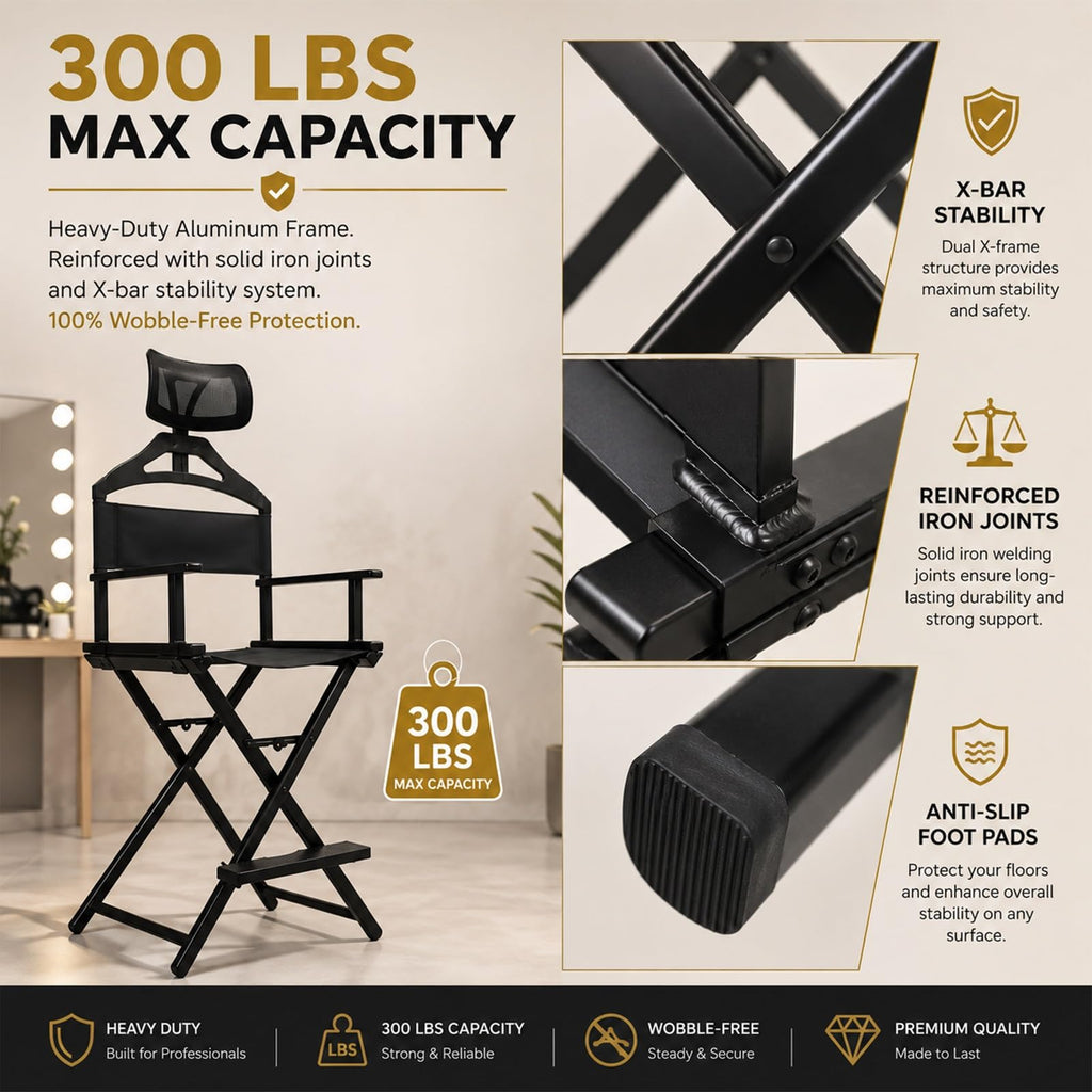 Extra Tall Foldable Makeup Artist Chair A164200