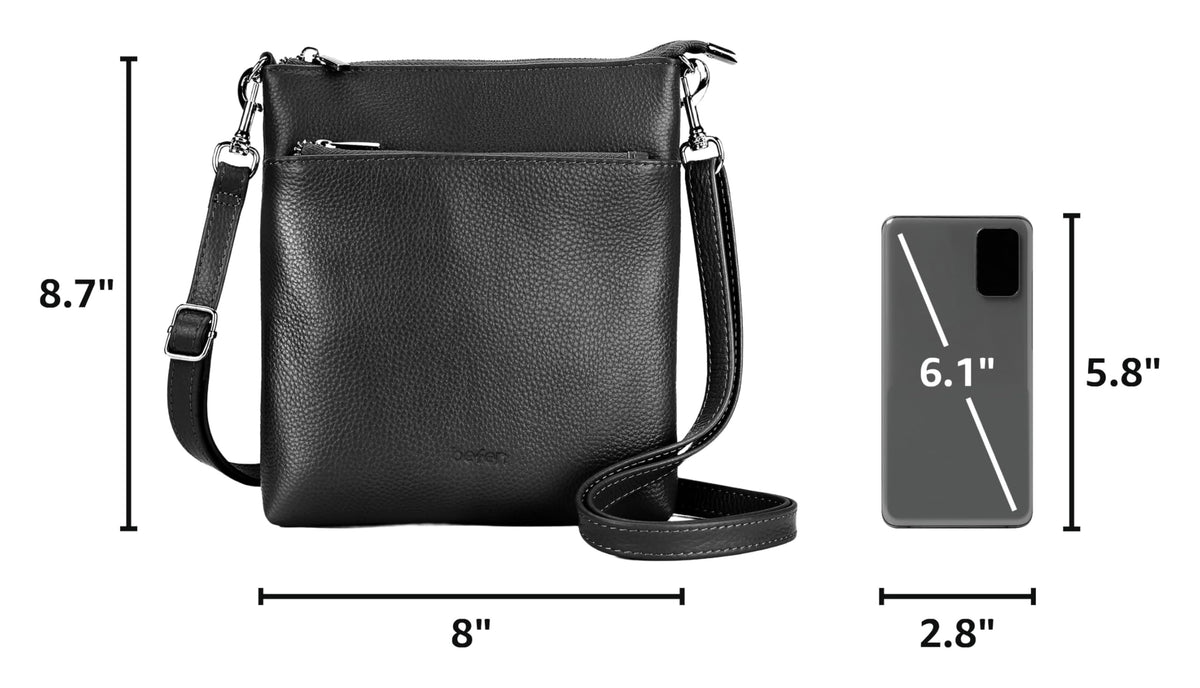 Genuine Leather Crossbody Purses with Adjustable Shoulder Strap O742