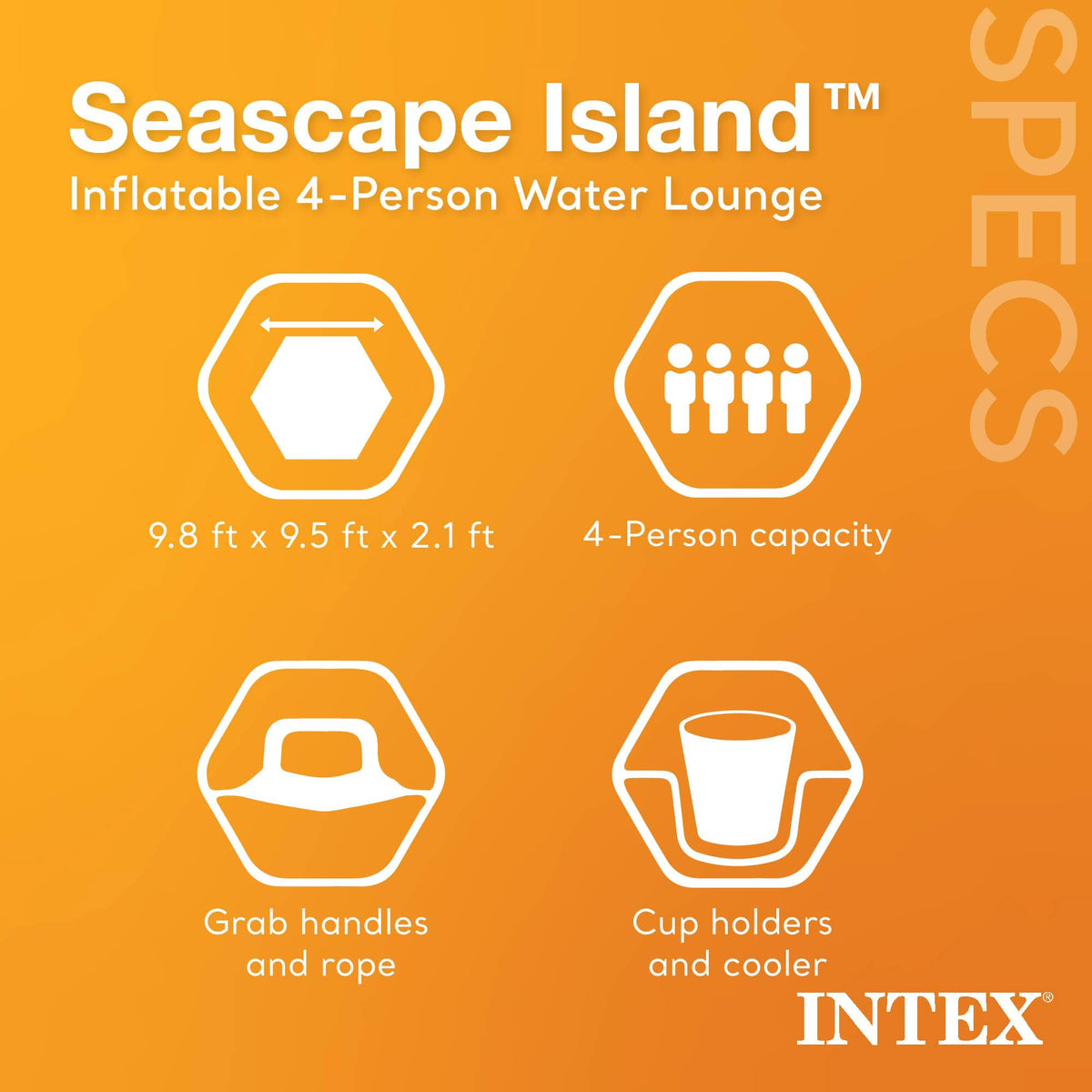 Inflatable Island Float with Built In Cooler and Cup Holder E40580