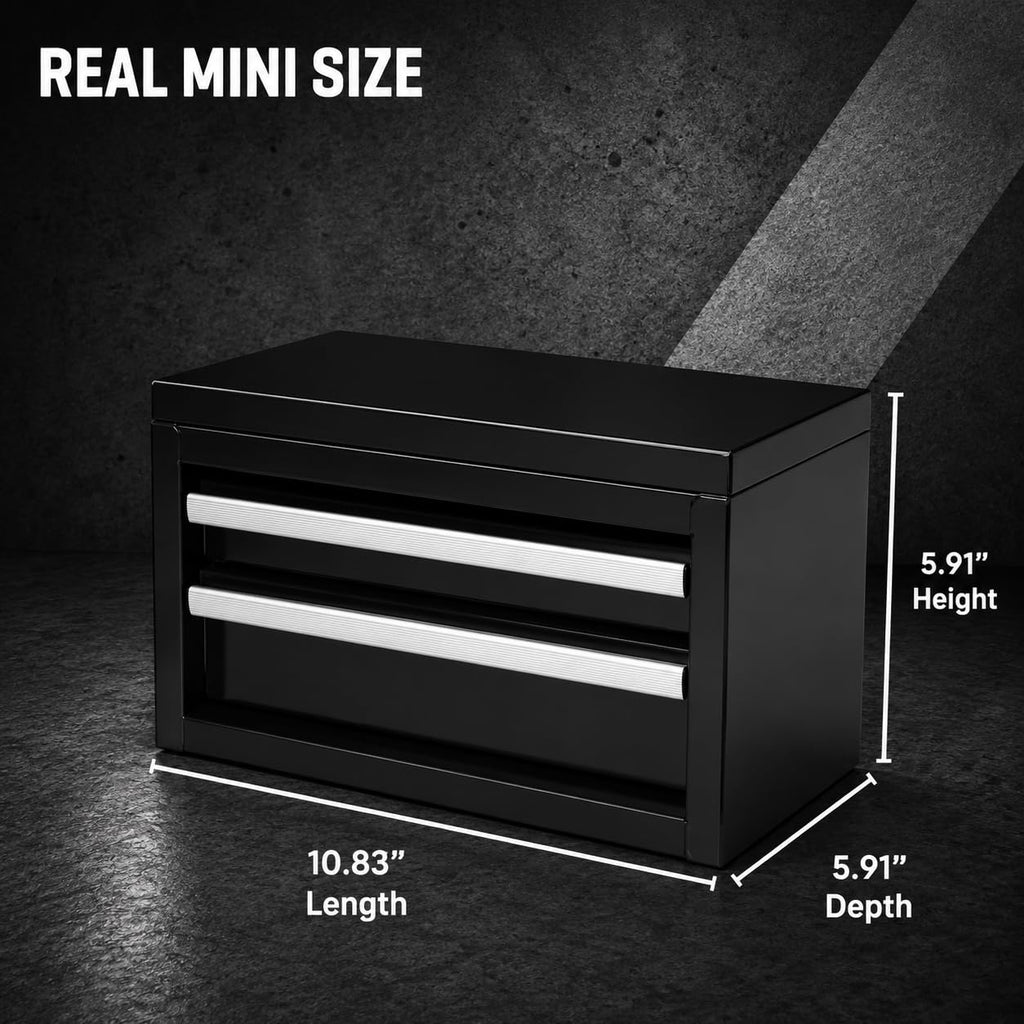Mini 2-Drawer Steel Tool Box Black R894271