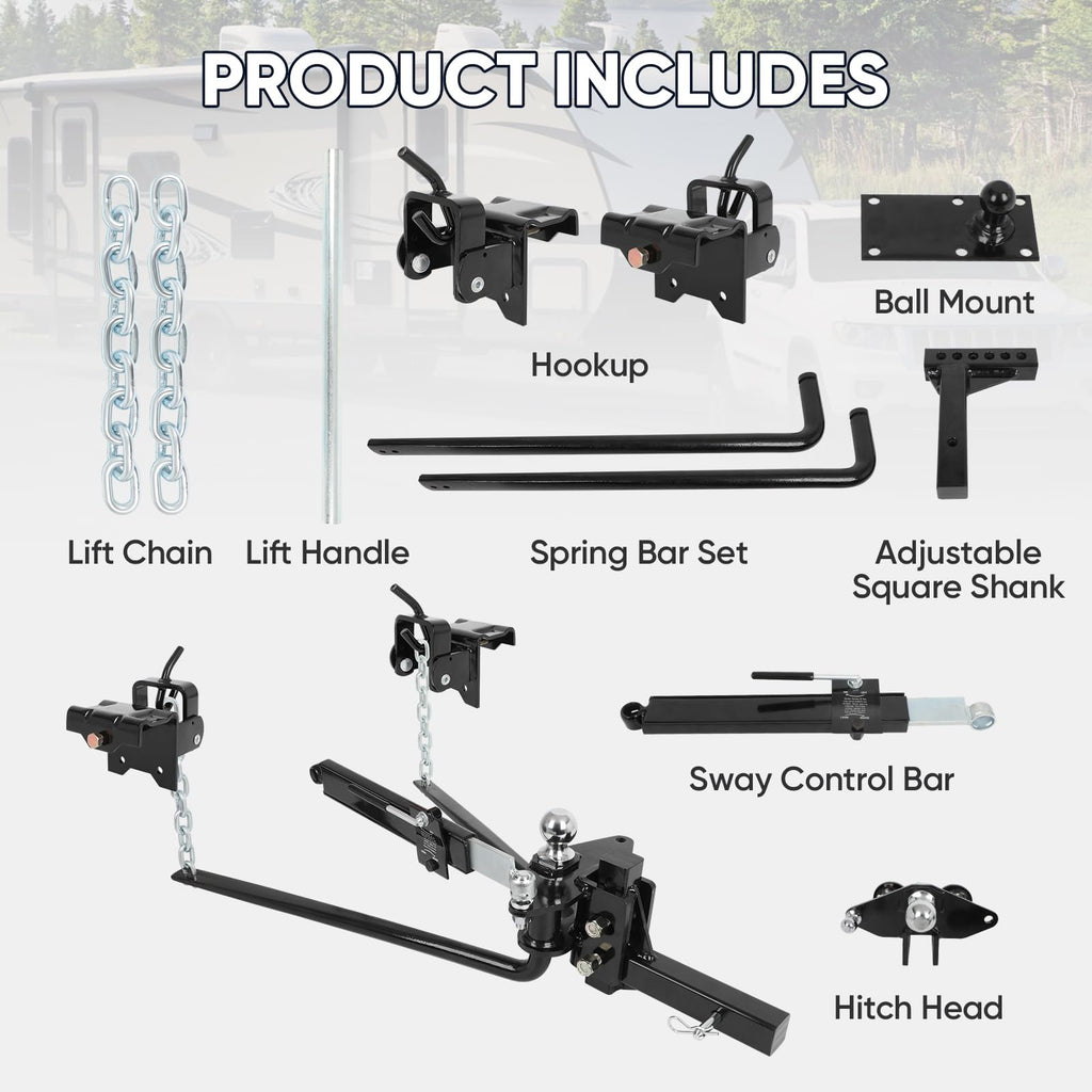 Weight Distribution Hitch with Sway Control 14000lbs 2-in Shank N55688