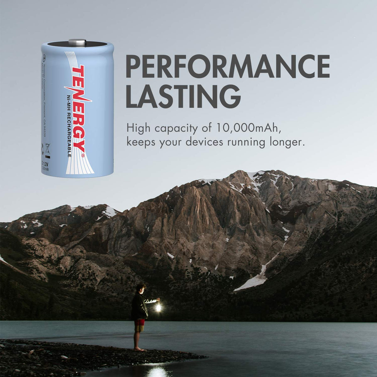 D Rechargeable Batteries 10000mAh NiMH 8-Pack J795