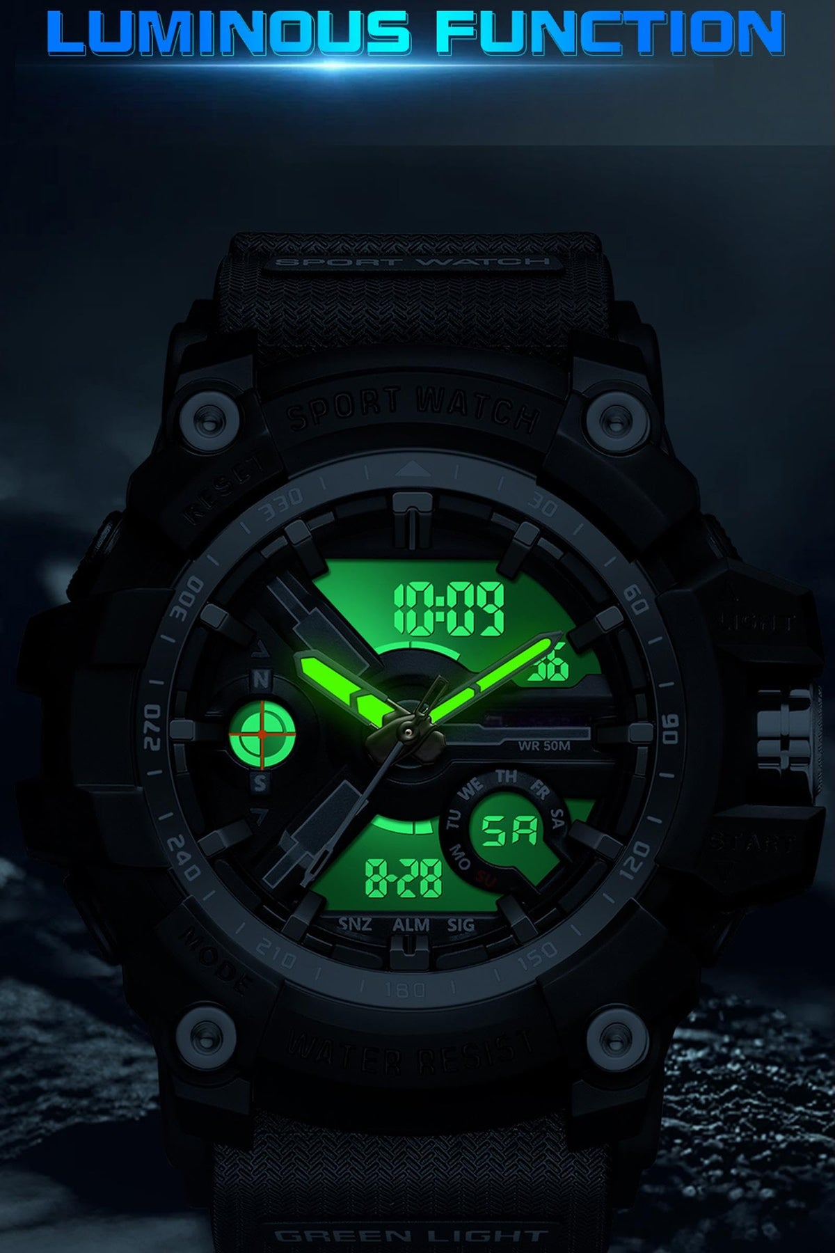 Waterproof Fluorescent Green Digital Watches G746505