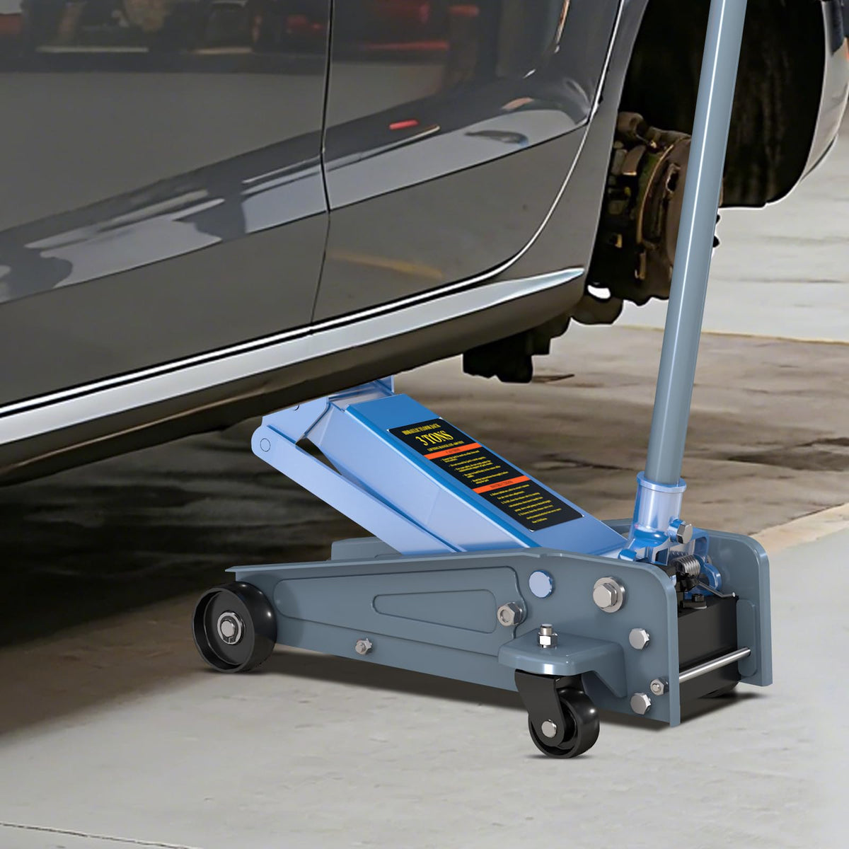 3 Ton Carbon Steel Floor Jack with Wheels S637