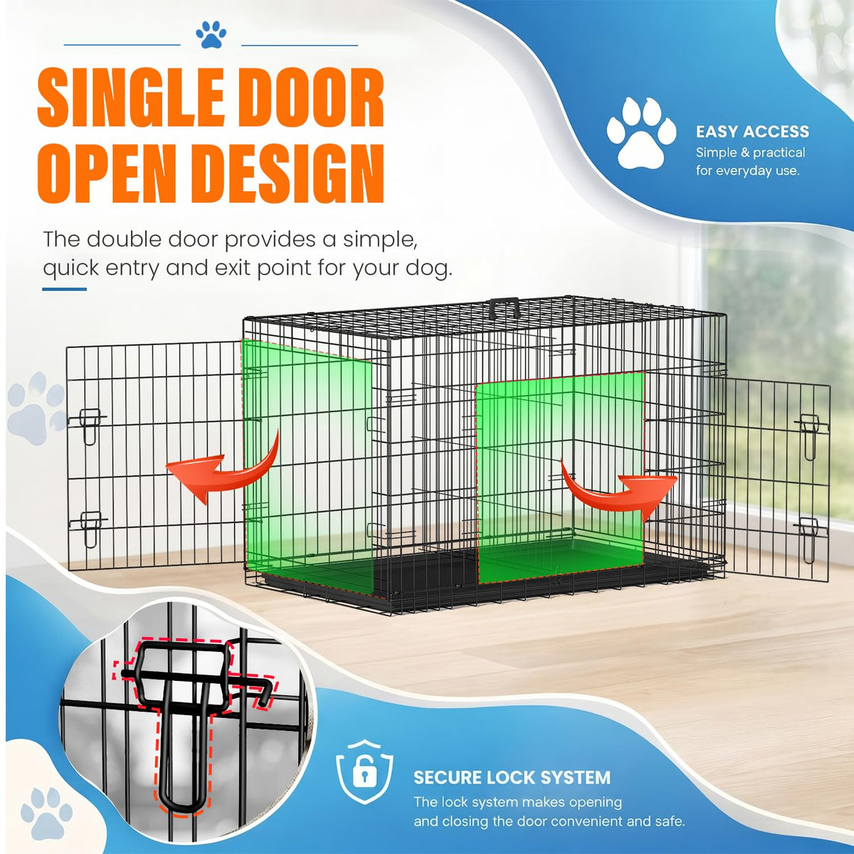 48 Inch Folding Metal Dog Crate Y2100