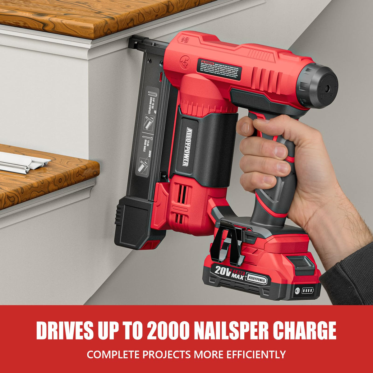 2 in 1 Cordless Brad Nailer and Electric Stapler with Battery and Charger Y358417