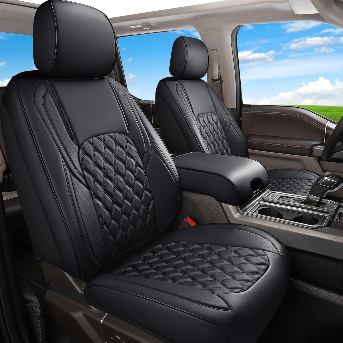 Leather Full Set Pickup Truck Seat Covers O63467