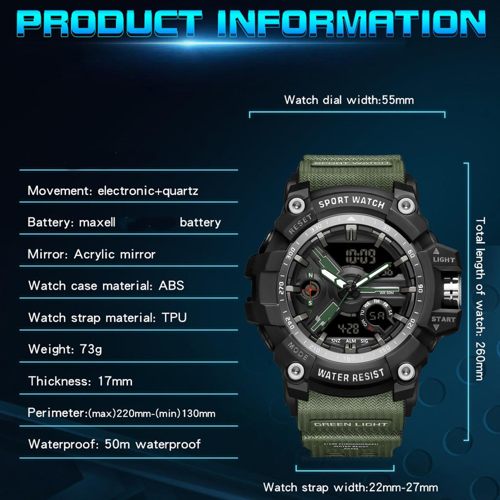 Waterproof Fluorescent Green Digital Watches G746505