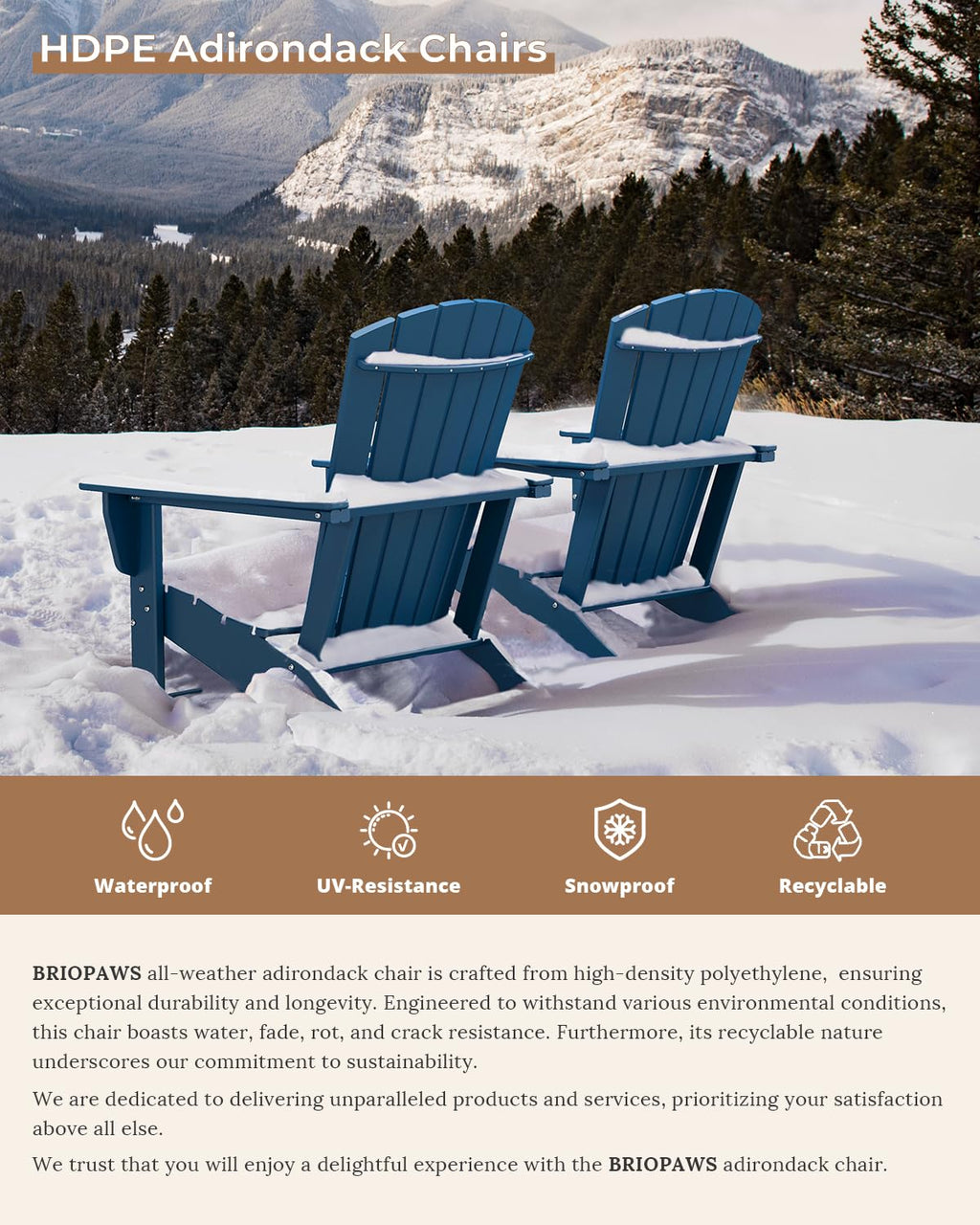 Oversized Adirondack Chairs Set of 2 Blue C67168
