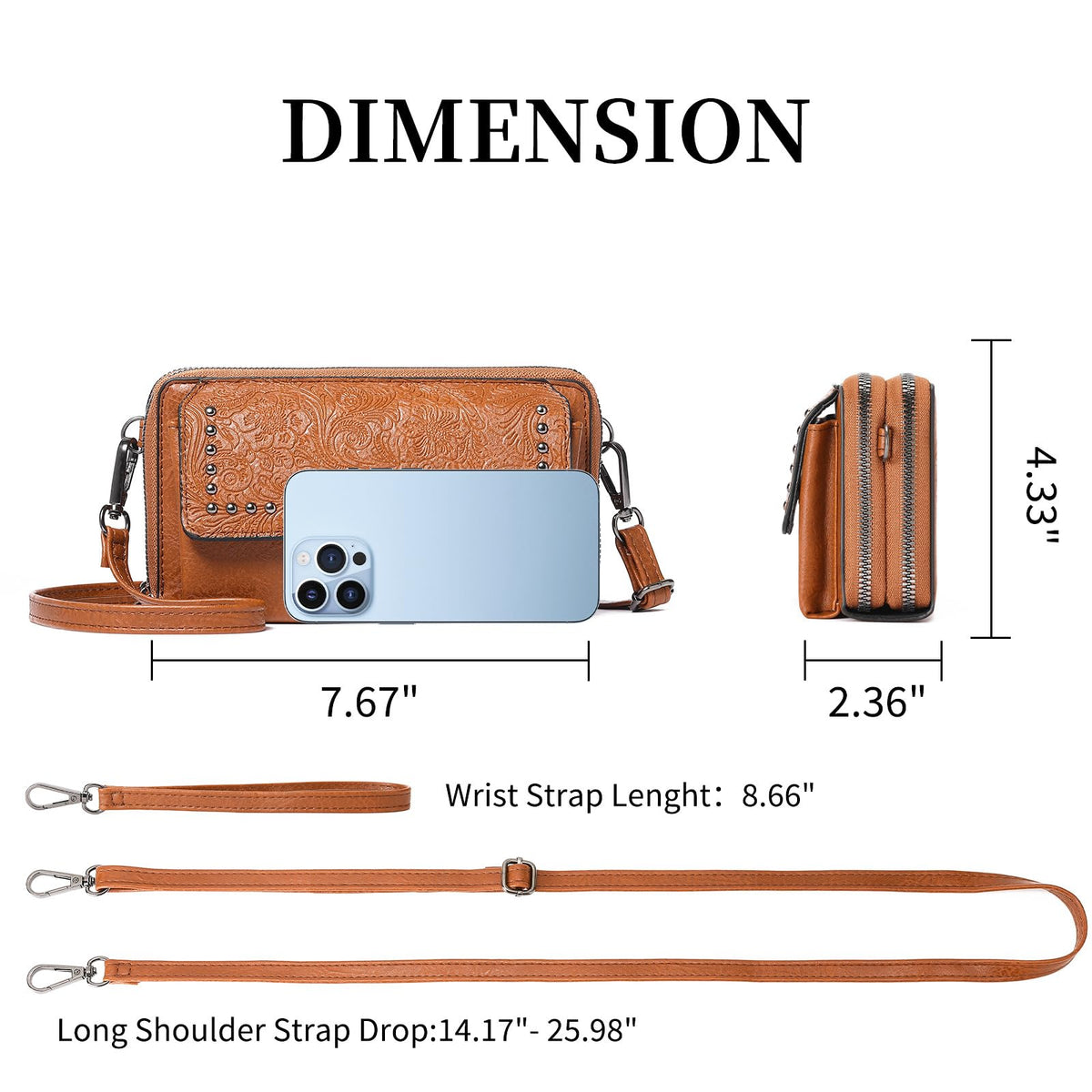 Women's Mini PU Leather Crossbody Phone Bag P31015