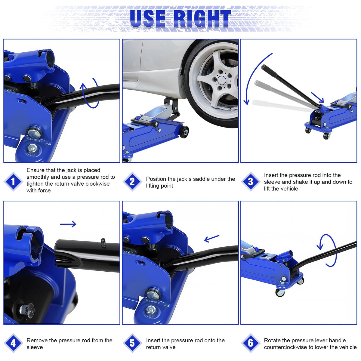3 Ton Heavy Duty Steel Floor Jack P729