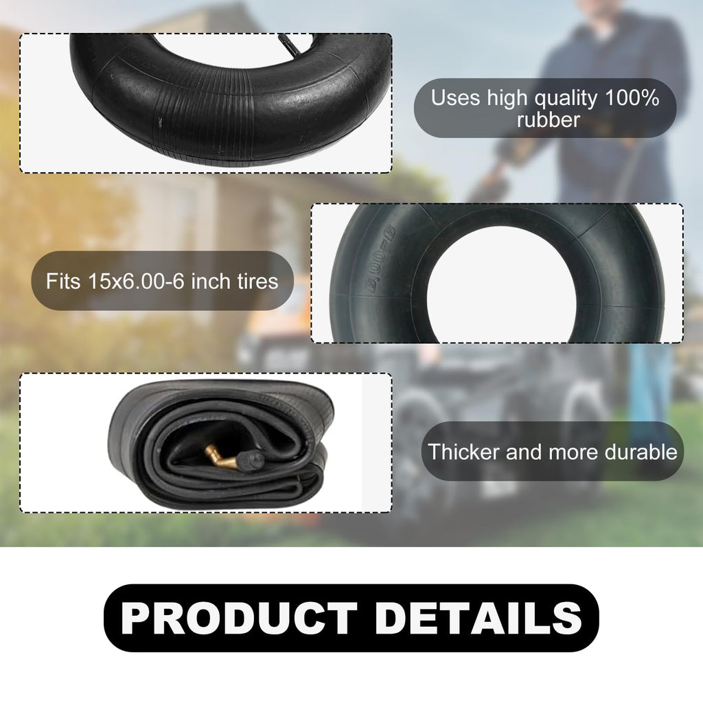 2 PCS 15×6.00-6" Inner Tubes with TR-13 Straight Valve Stem R8312