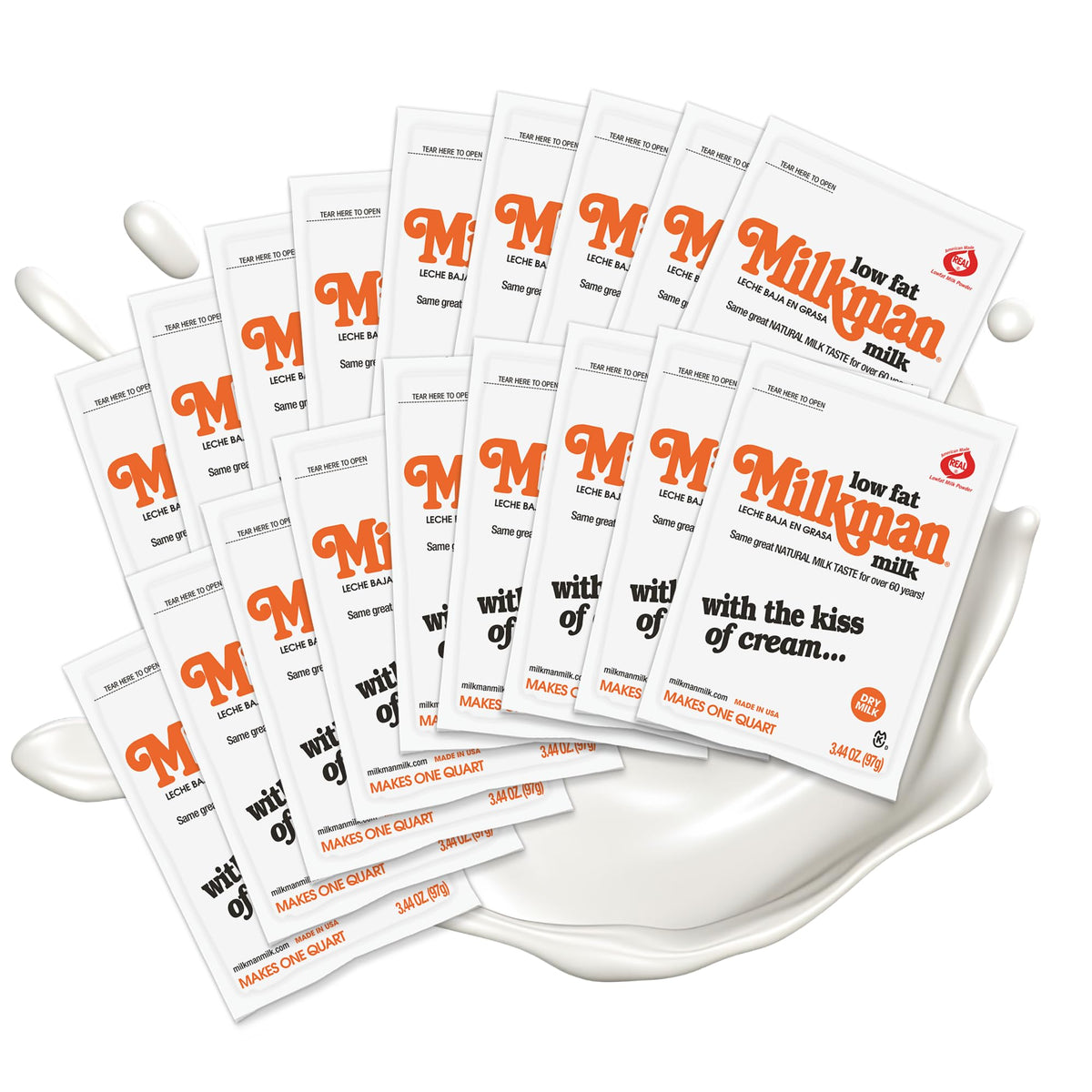 Low-Fat Instant Dry Milk Powder Packets 18 Pack Y674229