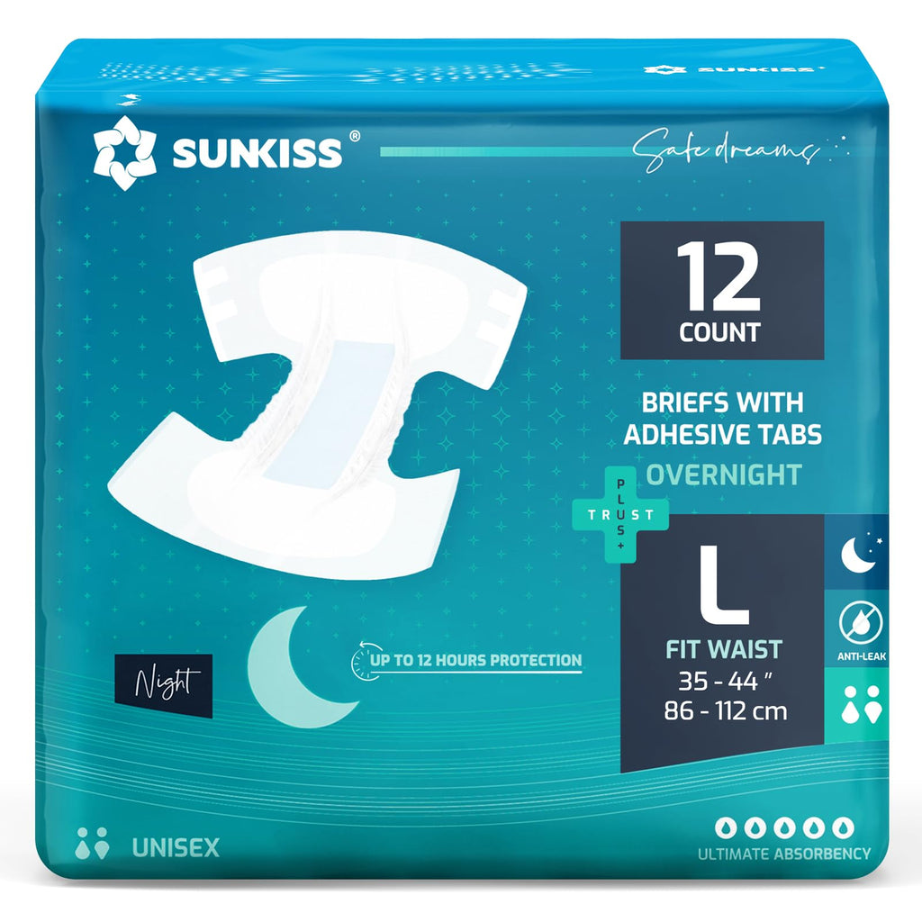 Adult Diapers with Tabs, L, 12 Count R541