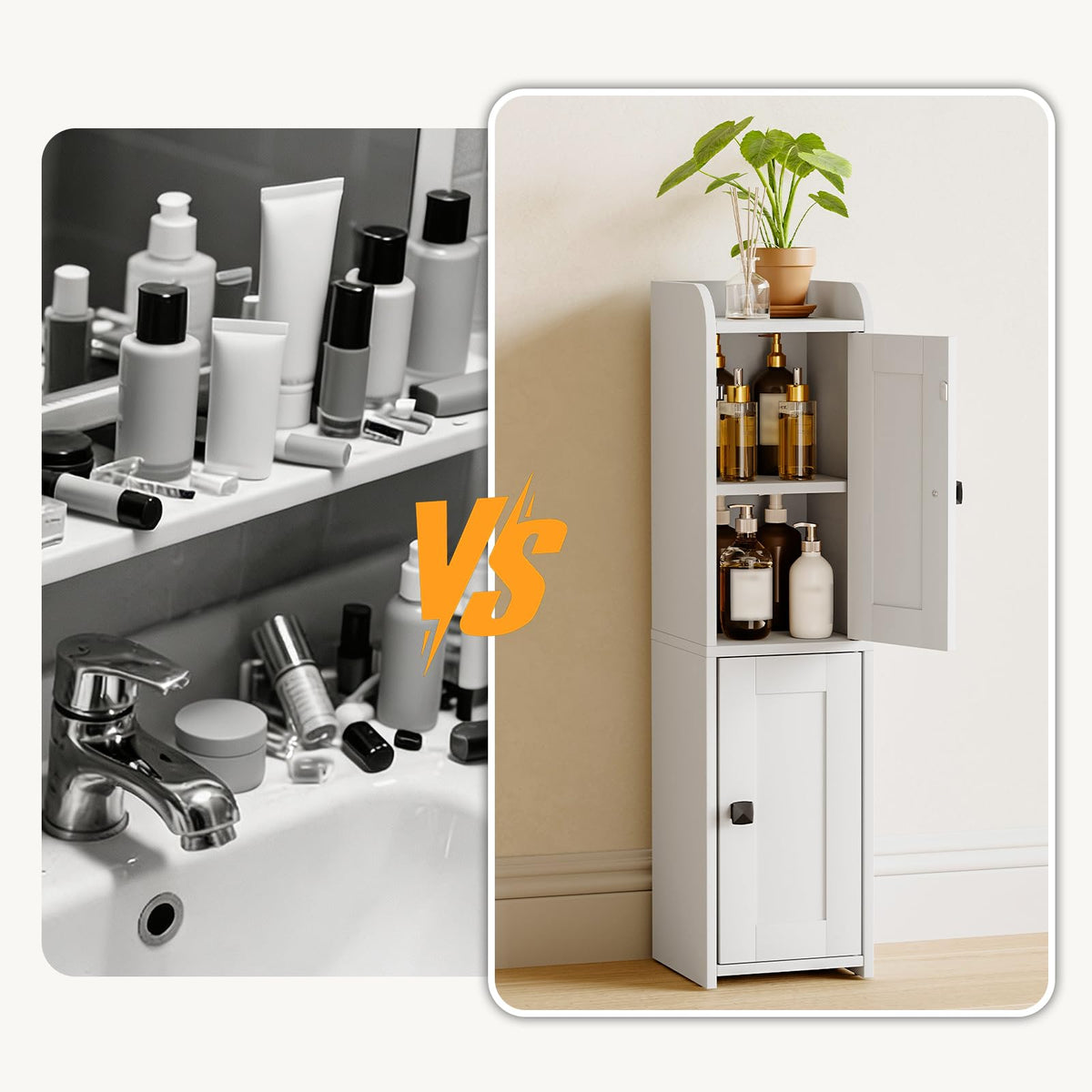 Small Bathroom Storage Cabinet with 2 Doors Y794