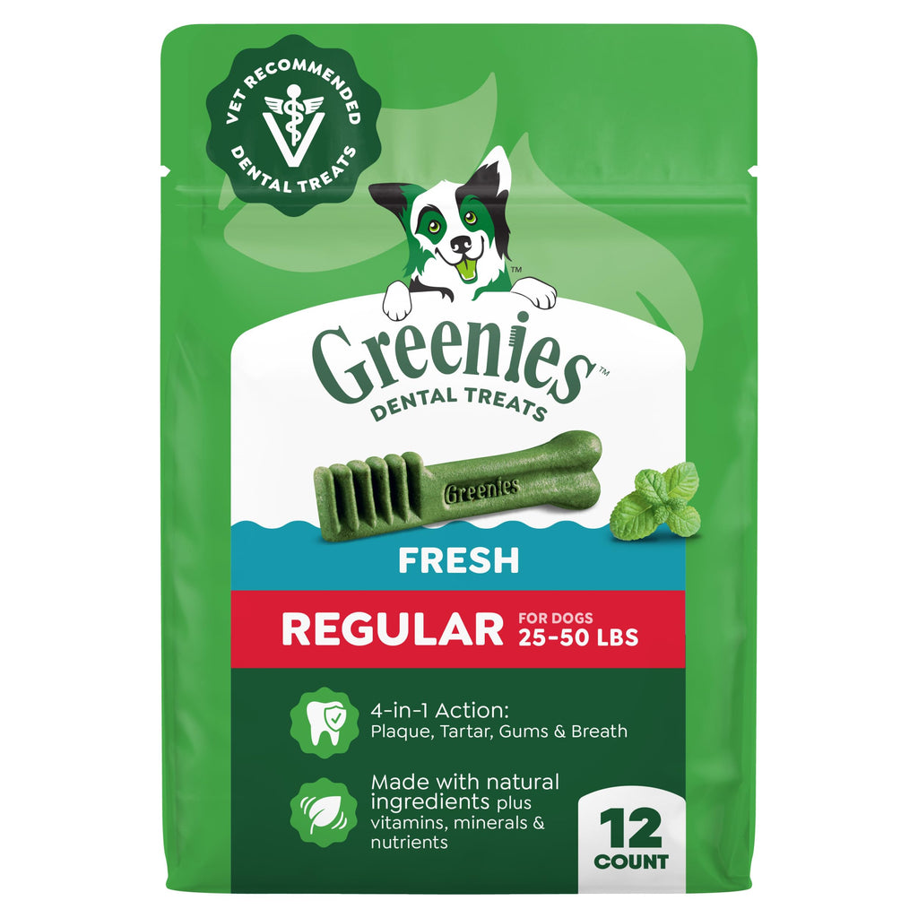 Natural Dental Dog Treats Fresh Mint Flavor 12 Count P182