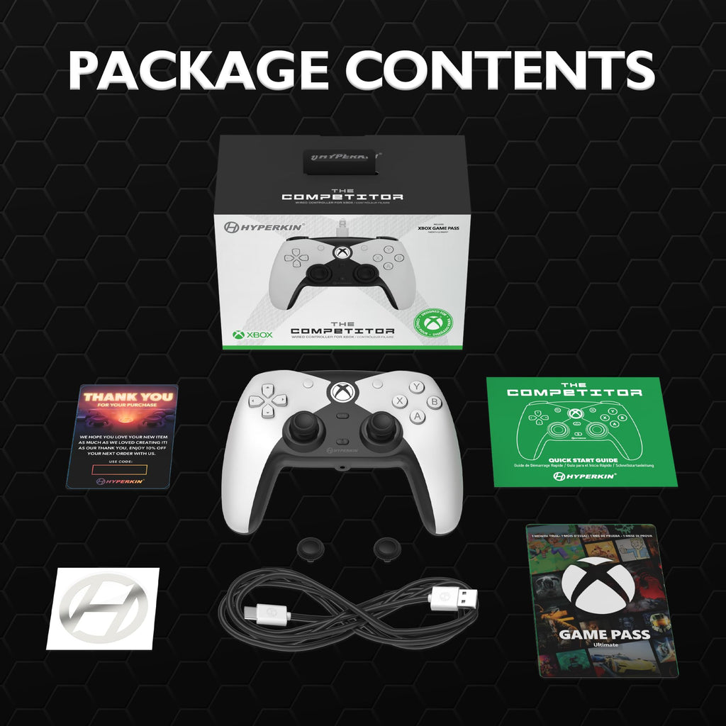 White Wired Controller with Hall Effect Joysticks Z45048