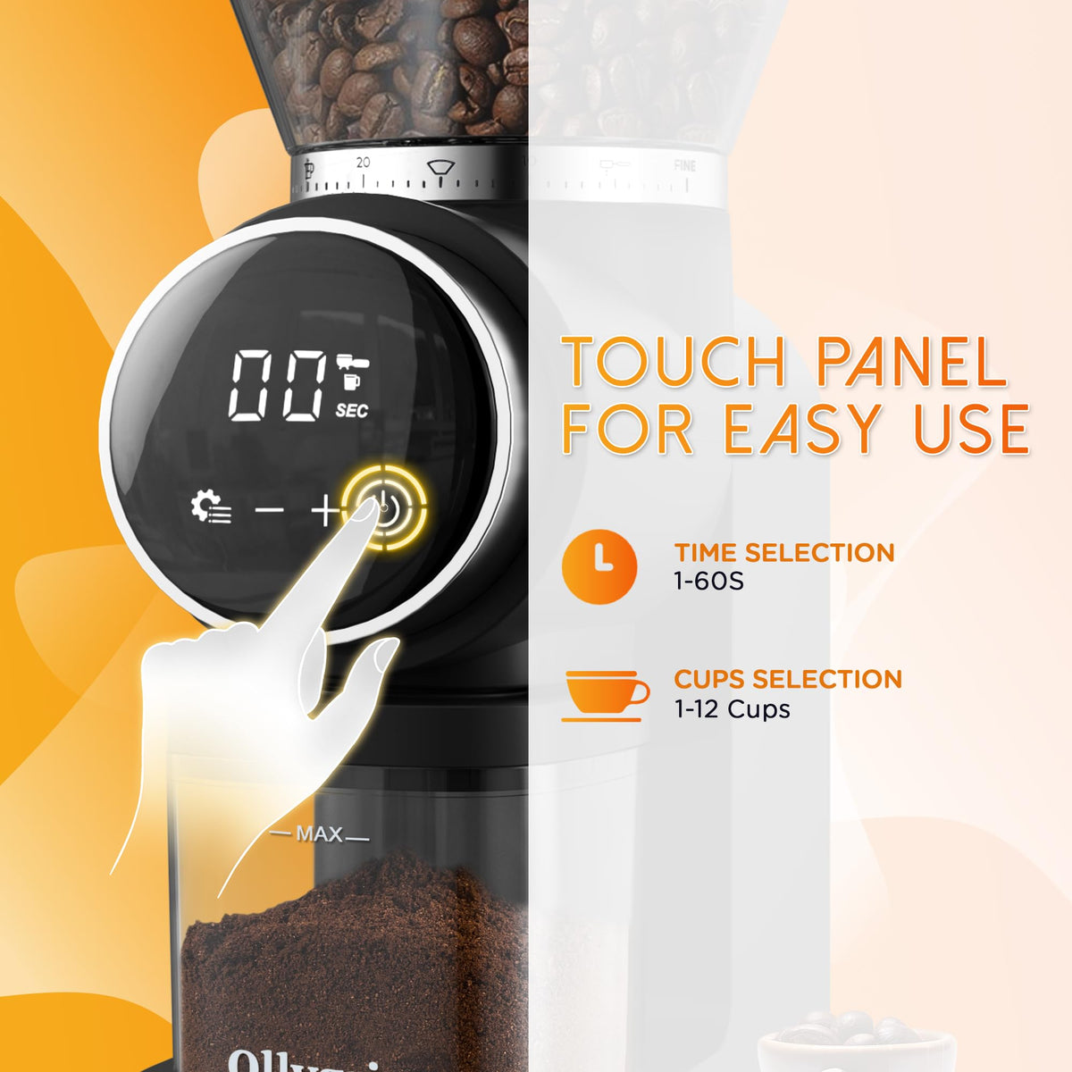 Conical Burr Electric Coffee Grinder with 30 Settings B5534