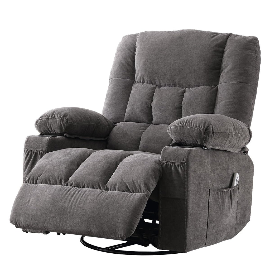 Oversized Swivel Rocker Recliner with Massage and Heat D263522