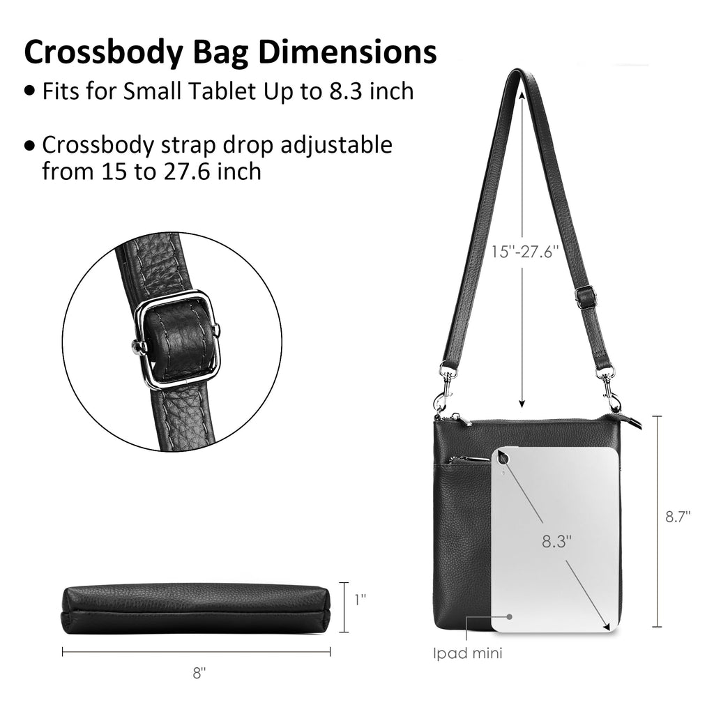 Genuine Leather Crossbody Purses with Adjustable Shoulder Strap O742