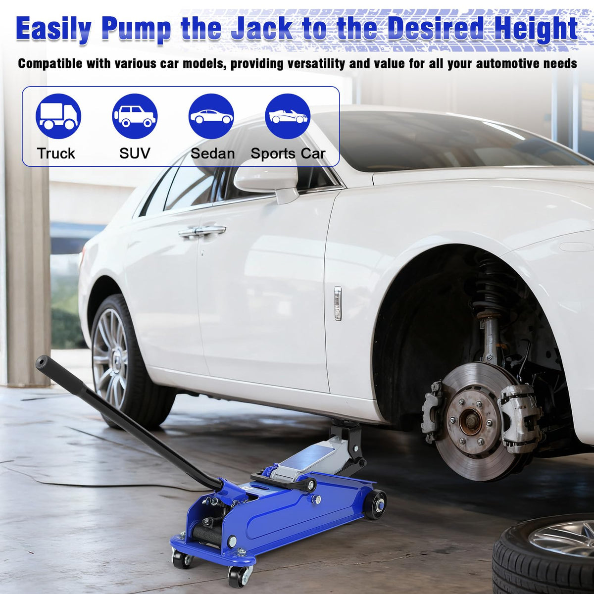 3 Ton Heavy Duty Steel Floor Jack P729