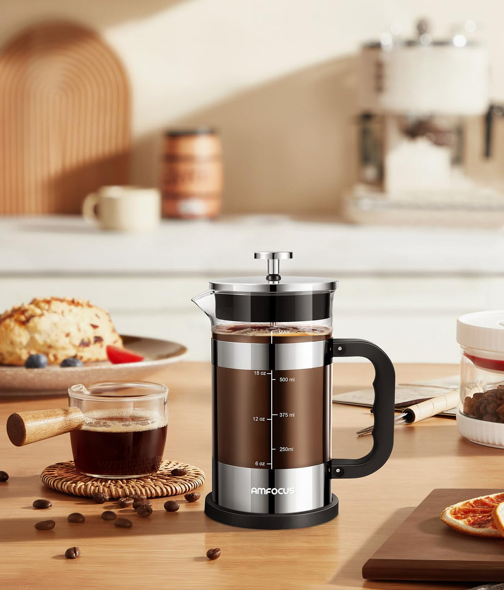 French Press Coffee Maker 21OZ Borosilicate Glass O9149