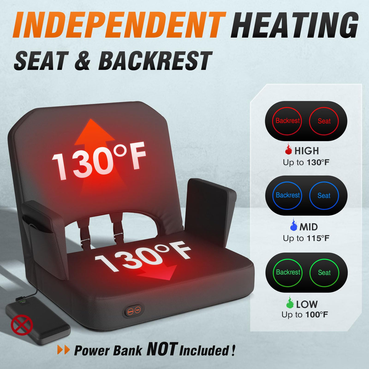 Heated Stadium Seats for Bleachers with Foldable Armrests E33684