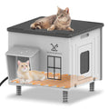 Heated Cat House with Safety Escape Doors and Heating Pads Y61795