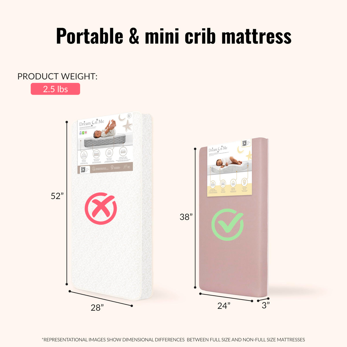 Extra Firm Dual-Sided Baby Crib Mattress with Breathable Fabric Z33811