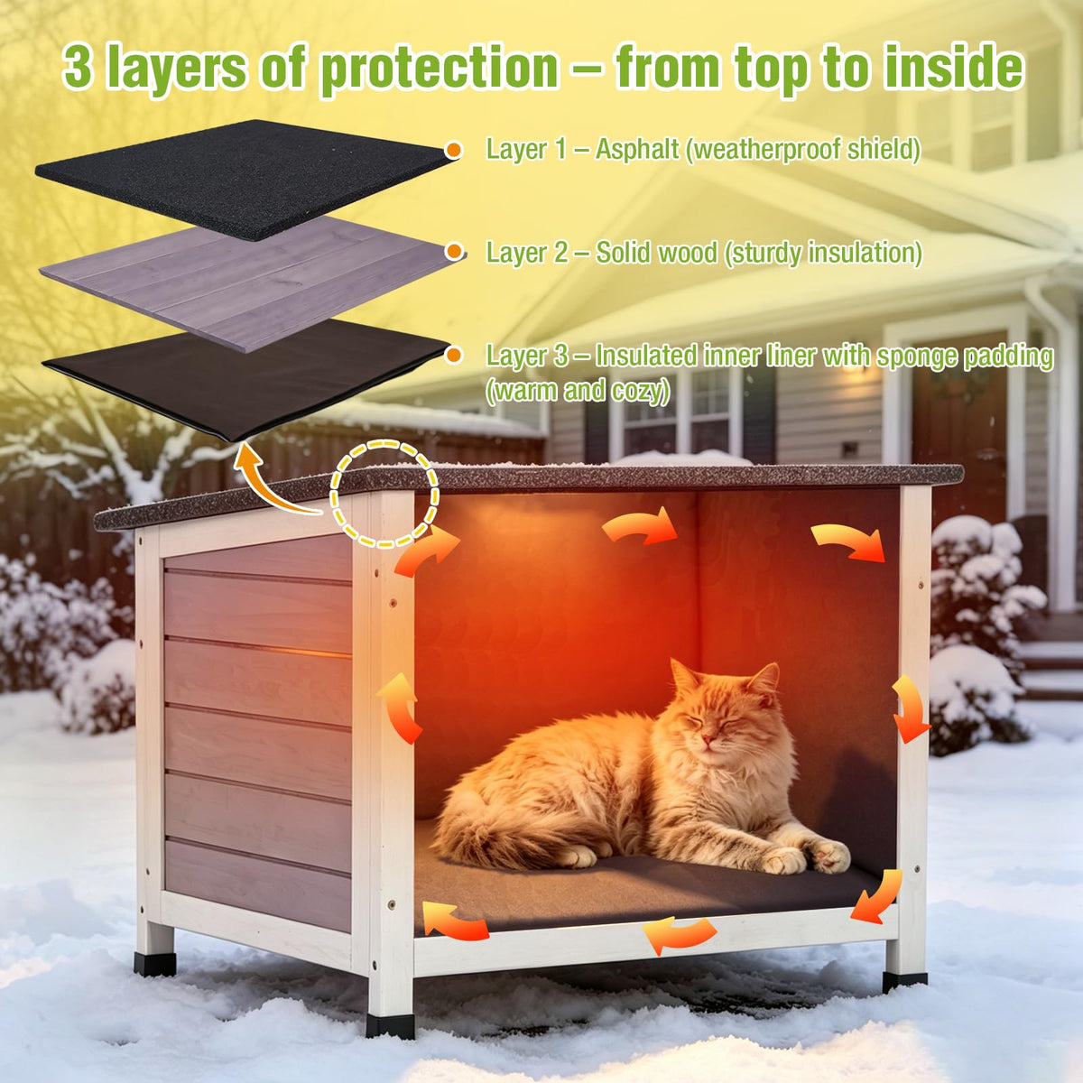 Outdoor Cat House with Insulated Liner S798367