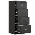 4 Drawer Black MDF File Cabinet with Lock C703