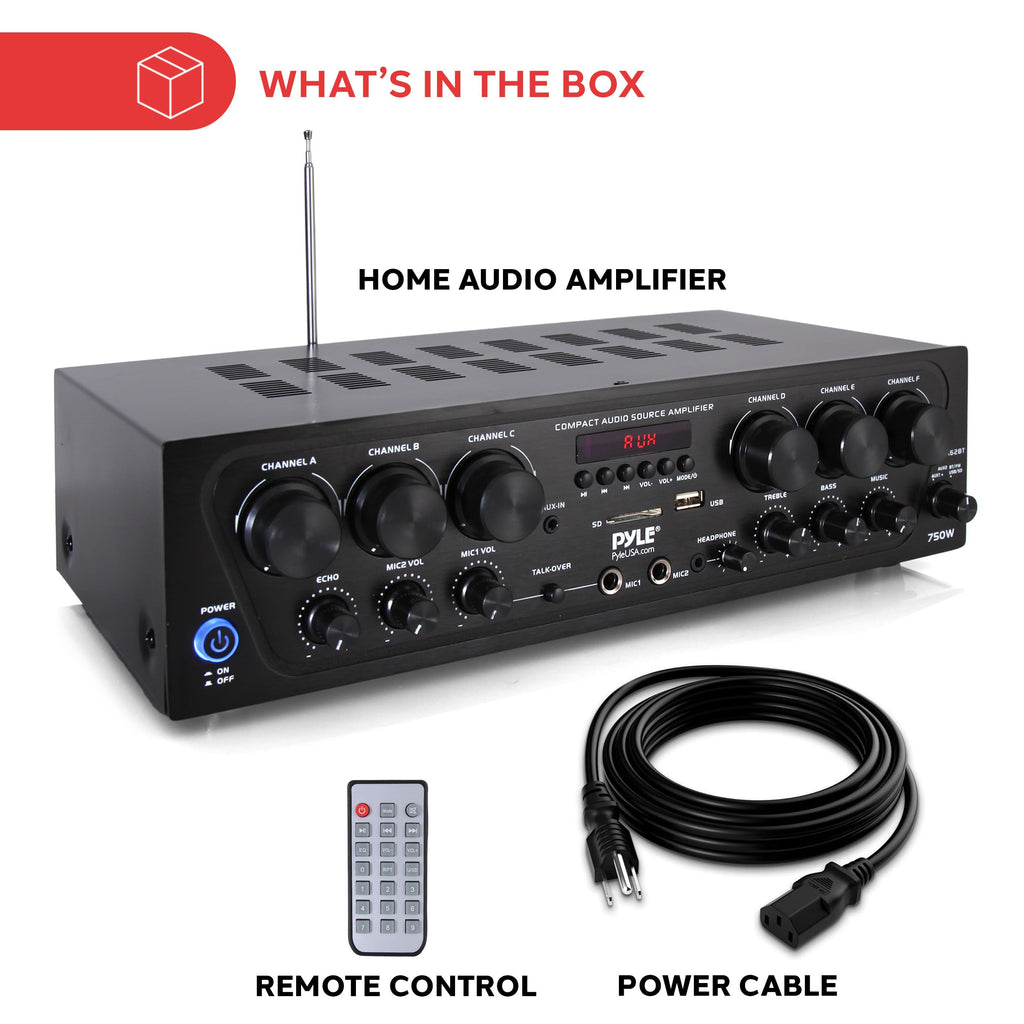 Wireless Bluetooth 6 Channel 750W Karaoke Amplifier S34144