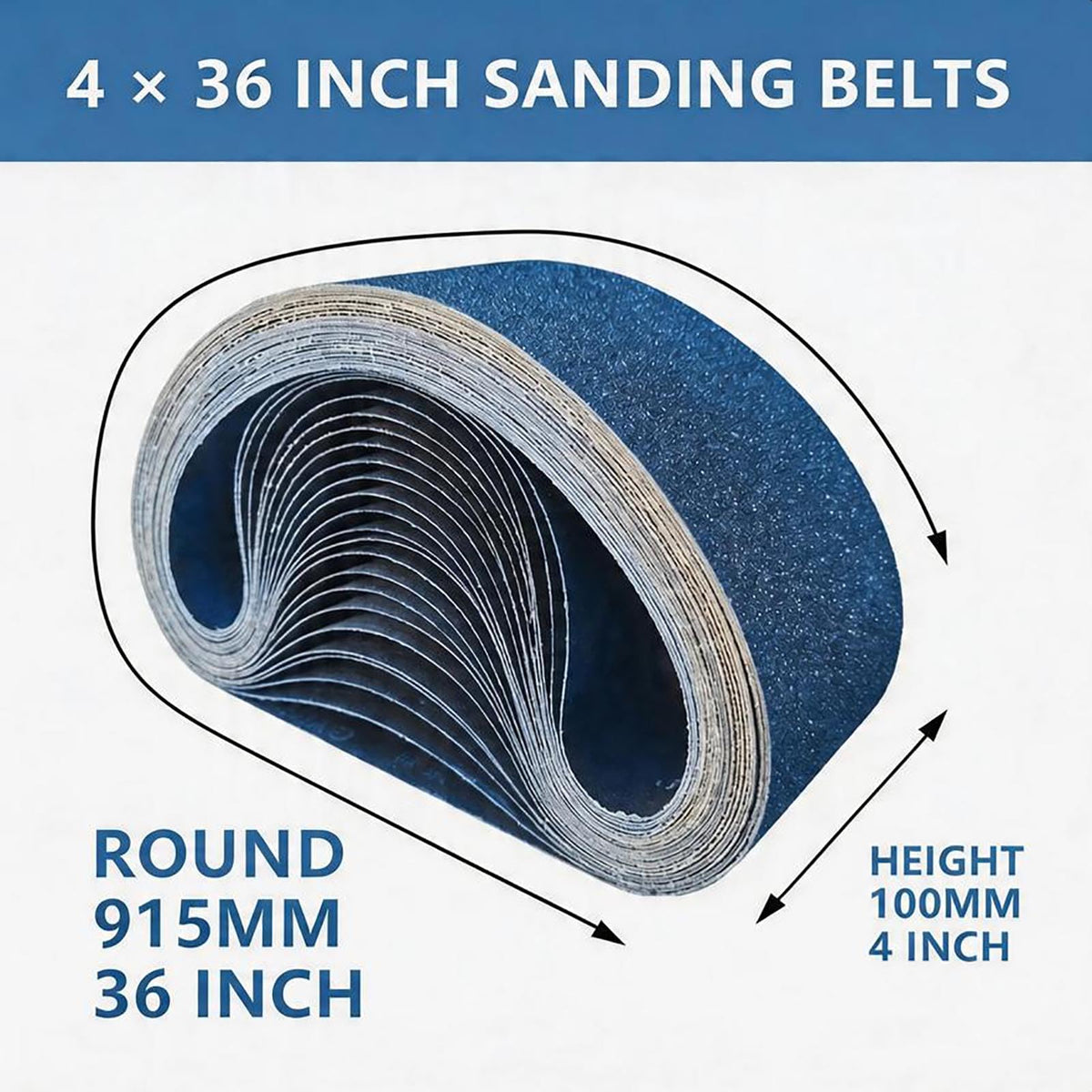 4" x 36" Zirconia Sanding Belts, 15Pcs Assorted Grits R203024