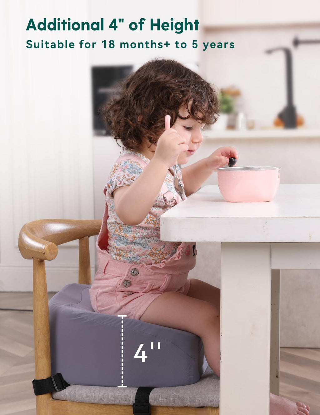 Booster Seat for Kitchen Chair, Dark Grey C9633