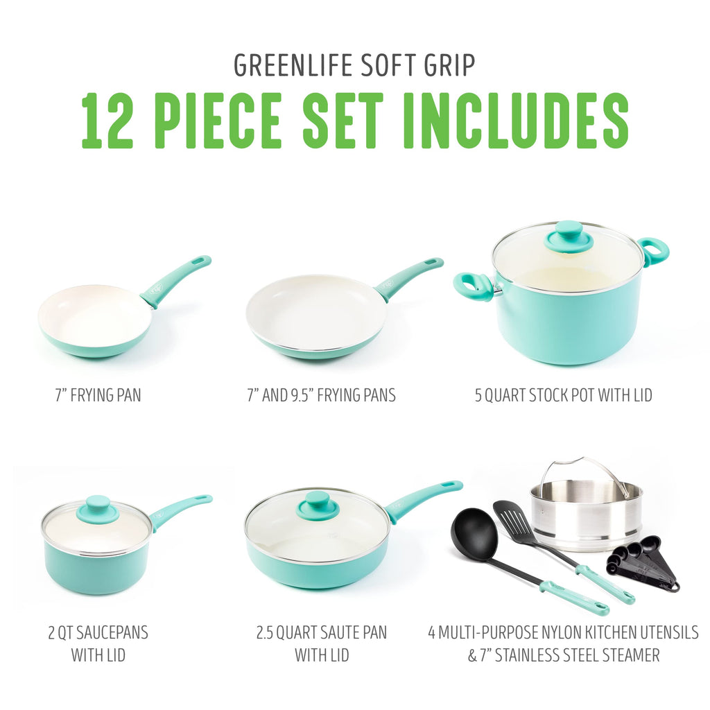 Ceramic Nonstick 12 Piece Cookware Set U701
