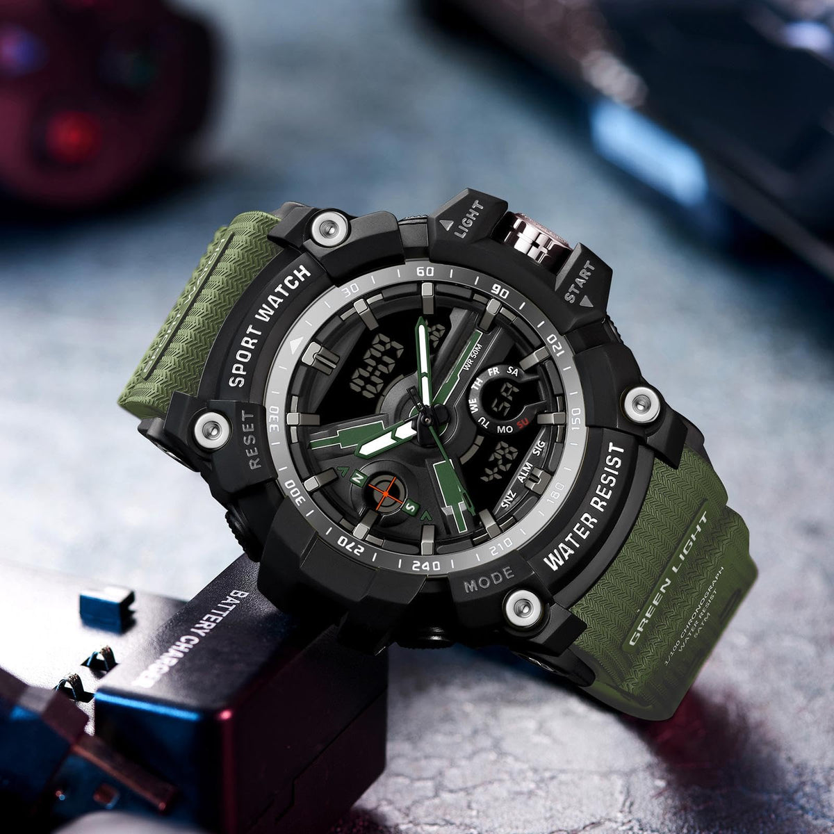 Waterproof Fluorescent Green Digital Watches G746505