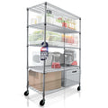 Heavy Duty 5-Tier Chrome Wire Shelving Rack with Casters K582663