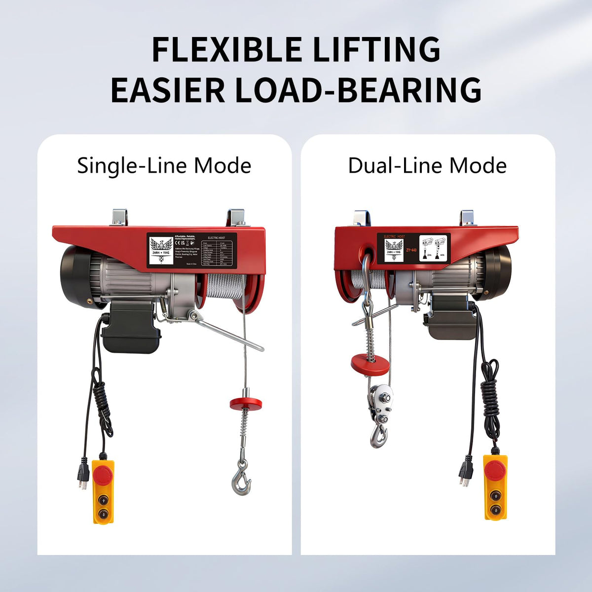 440 lbs 110V Electric Hoist with 14ft Wired Remote Control L70063