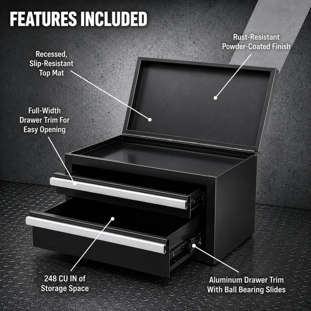 Mini 2-Drawer Steel Tool Box Black R894271