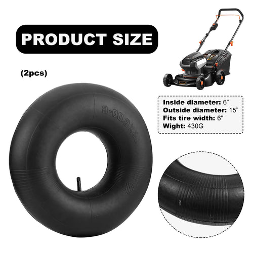 2 PCS 15×6.00-6" Inner Tubes with TR-13 Straight Valve Stem R8312