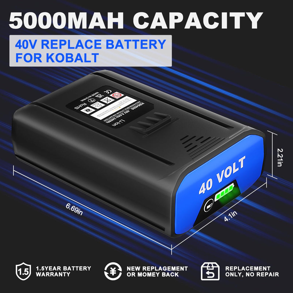 40V 6.0Ah Lithium-ion Replacement Battery T1269
