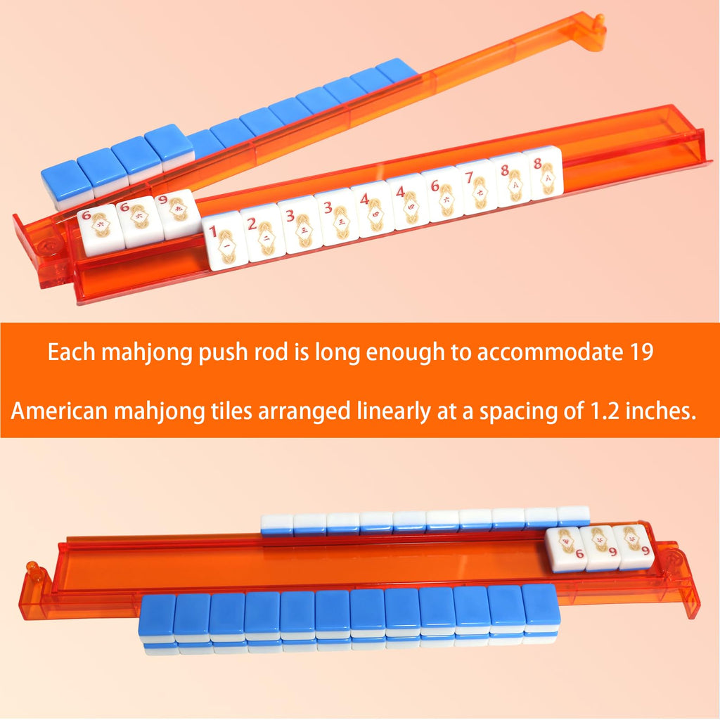 Set of 4 Compact Plastic Mahjong Racks with Pushers Q577396