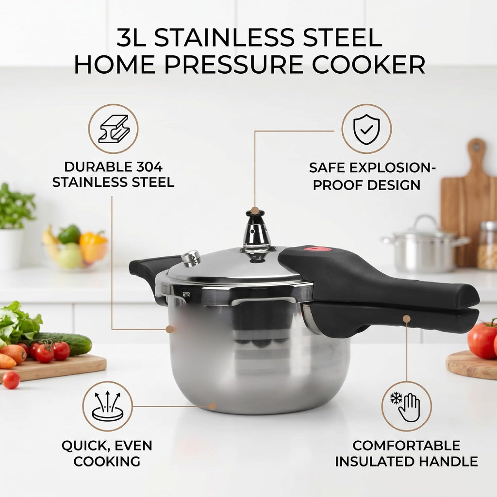 3L Stainless Steel Pressure Cooker Q287175