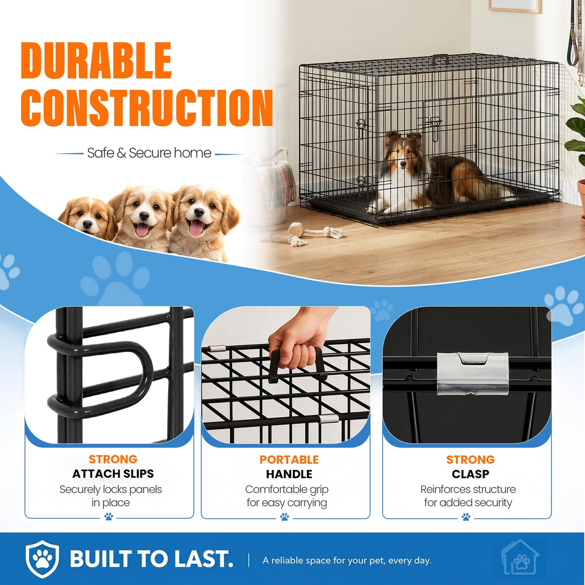 48 Inch Folding Metal Dog Crate Y2100