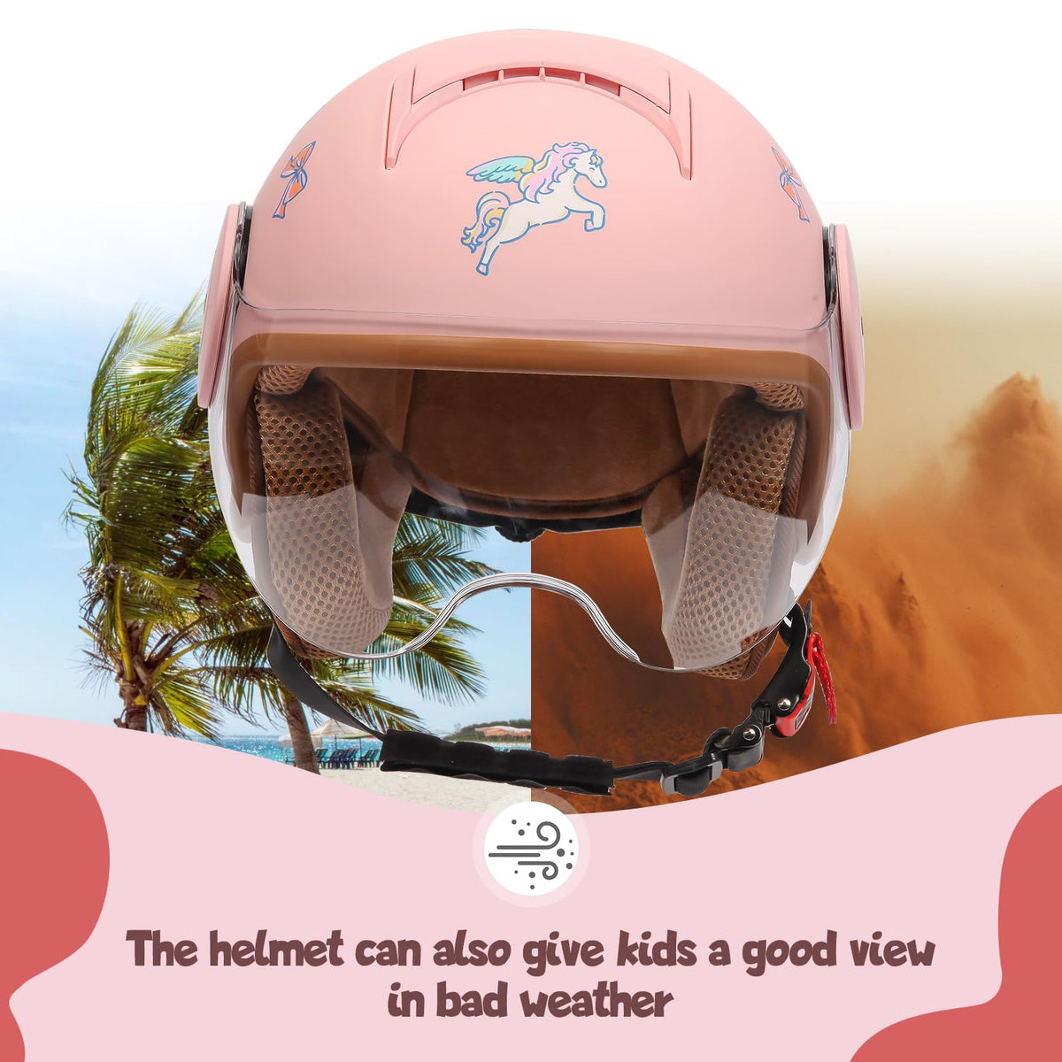 Kids 3/4 Open Face Motorcycle Helmet L9473