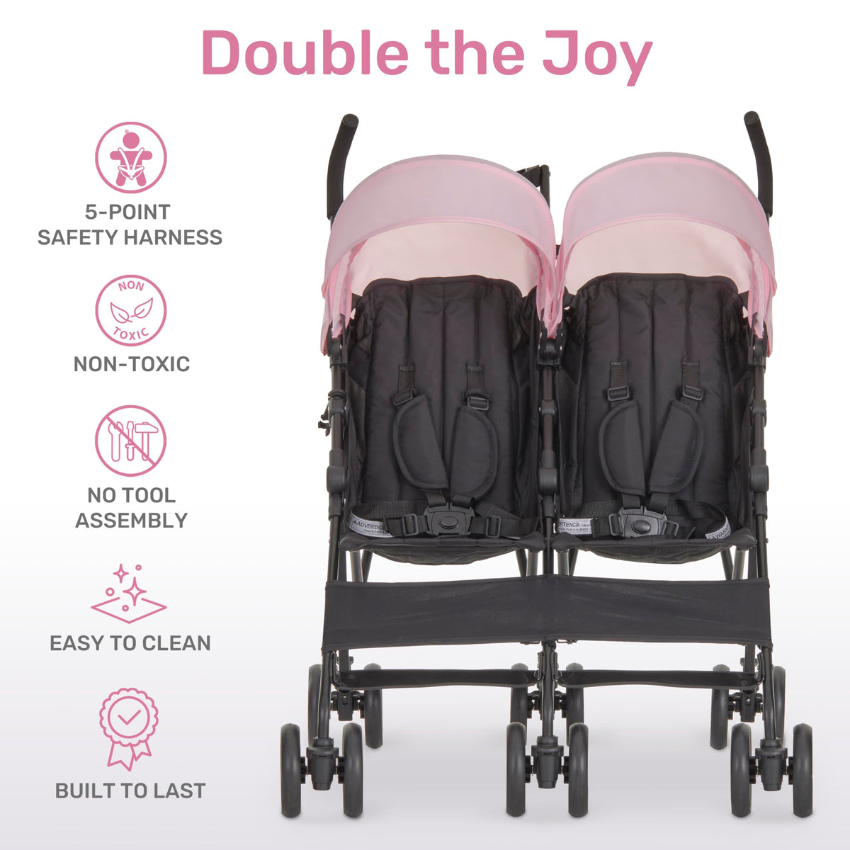 Pink Umbrella Stroller with Adjustable Canopy T918