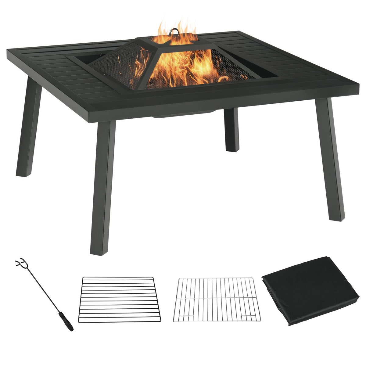 34-Inch Wood Burning Fire Pit with Grill K1507