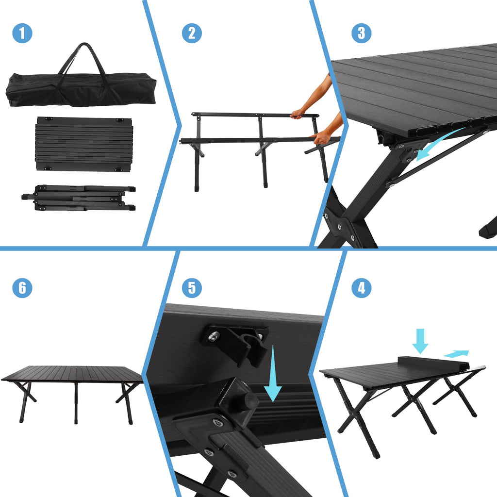Folding Aluminum Camping Table with Carrying Bag X8230